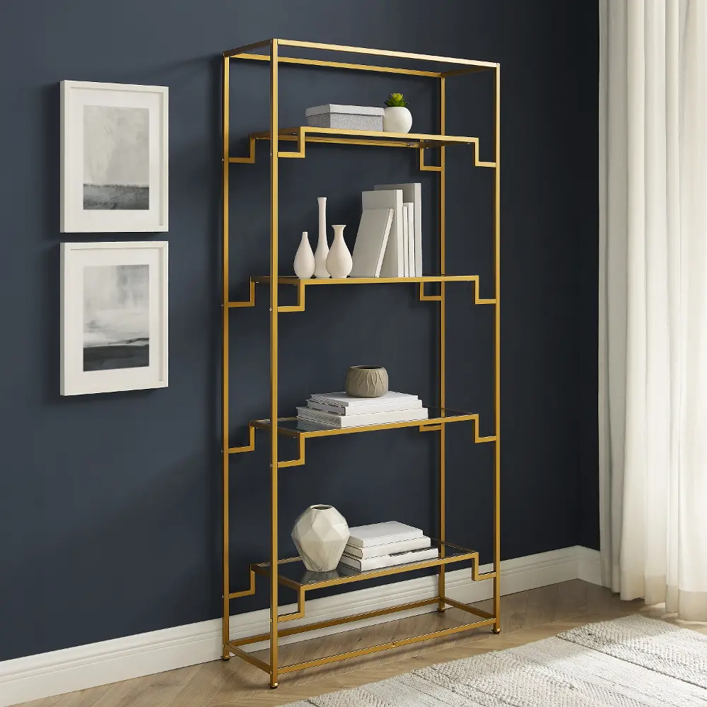 CF1411-GL Celeste Gold Bookshelf-1