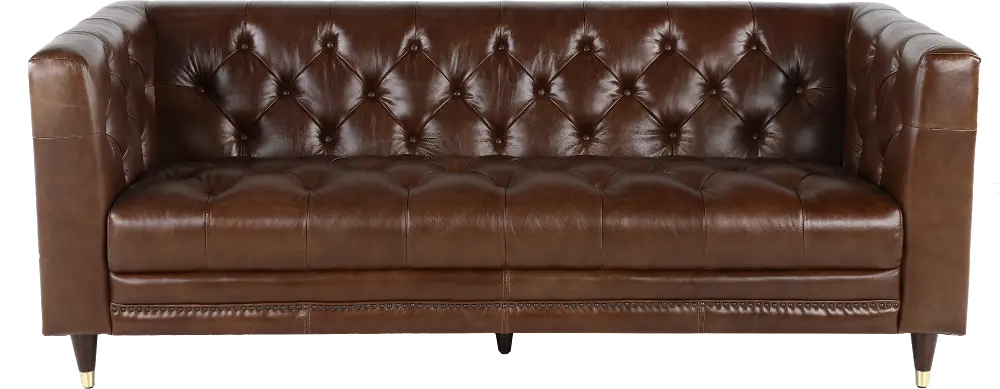 Wheldon Brown Leather Sofa-1