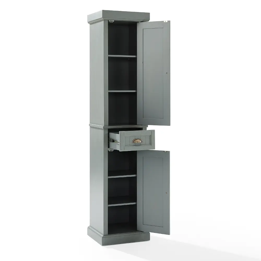 CF7019-GY Seaside Distressed Gray Tall Linen Cabinet-1