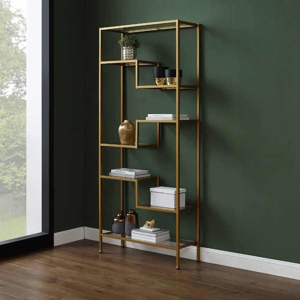 CF1113-GL Sloane Gold Metal Bookshelf-1