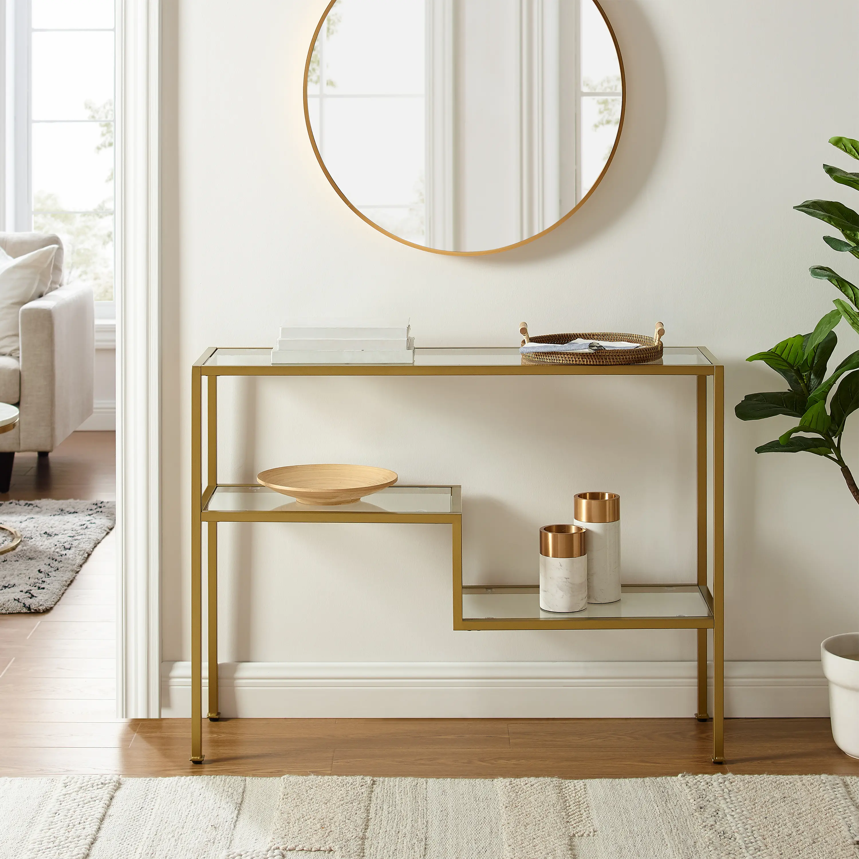 Sloane Gold Metal Console Table