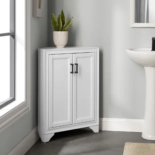 Bathroom Sink Cabinet, Pedestal Sink Cabinet with Adjustable Shelf, Wh