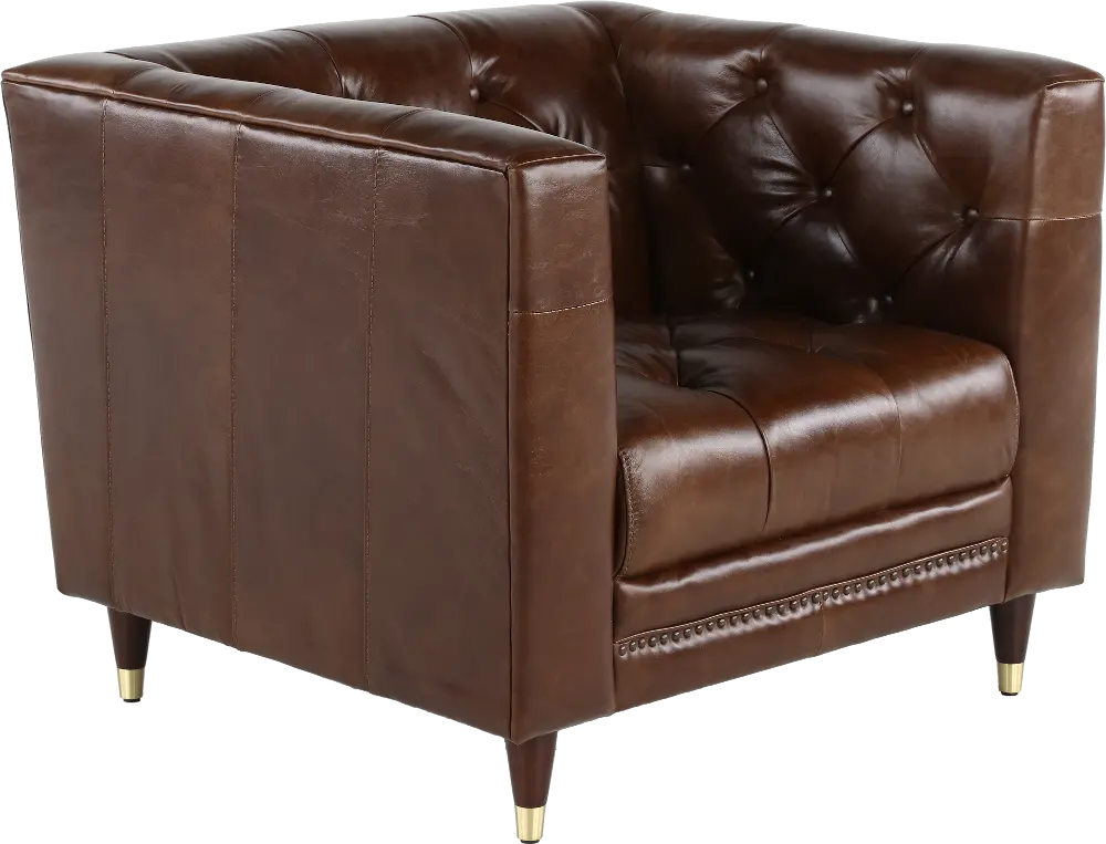 Wheldon Brown Leather Chair-1