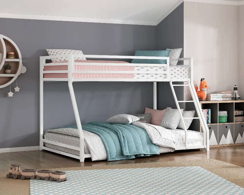 Winnie White Twin-over-Full Bunk Bed-1