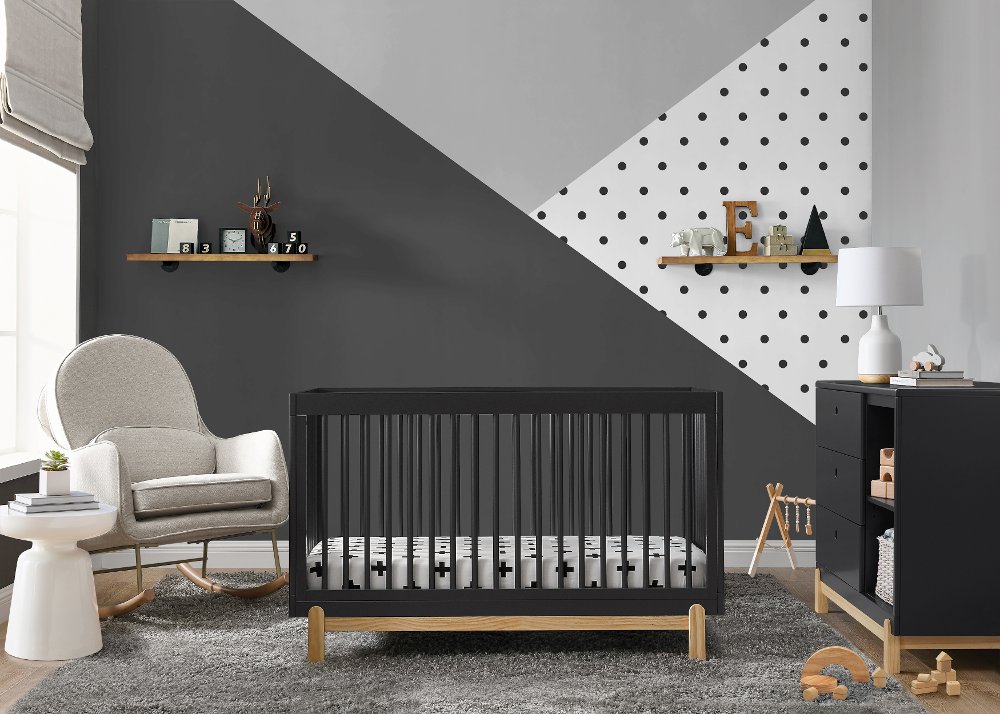 Poppy Dark Gray 4-in-1 Convertible Crib