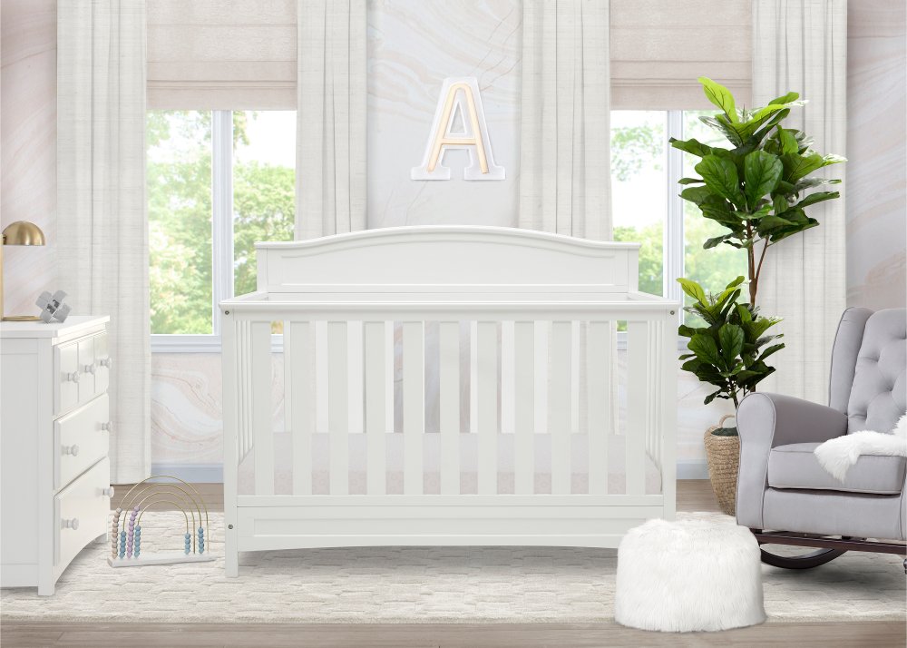 Emery White 4-in-1 Convertible Crib