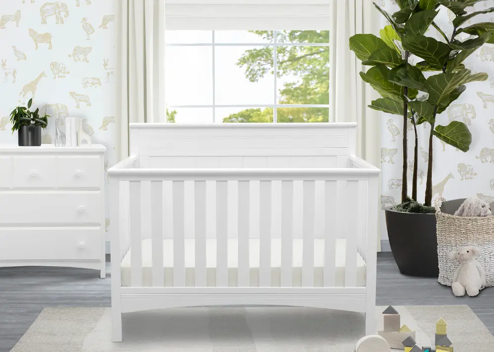 Fancy White 4-in-1 Convertible Crib-1