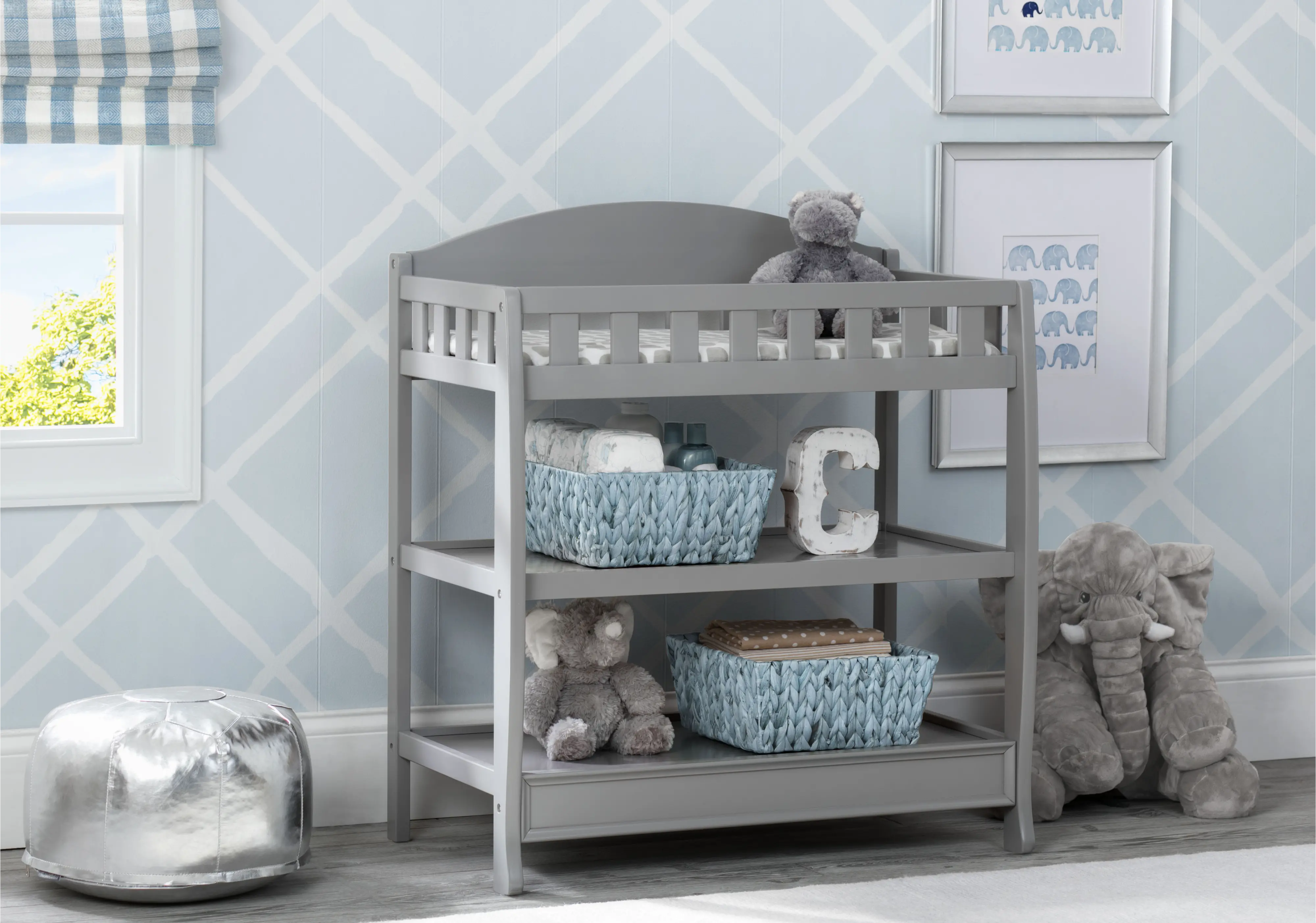 Wilmington Gray Changing Table with Pad