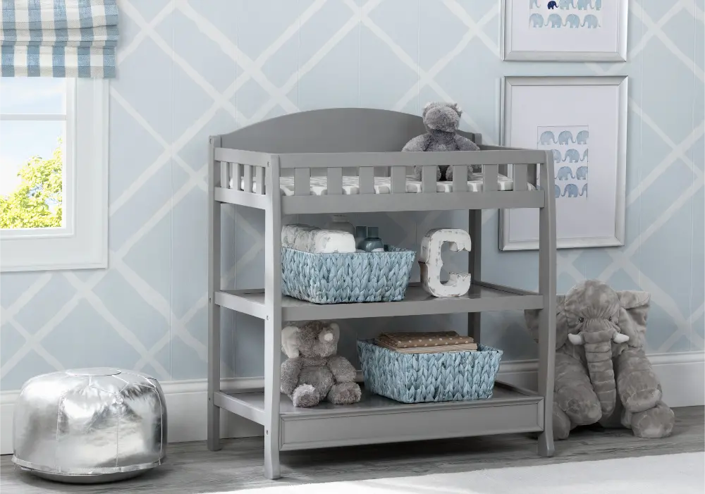 Wilmington Gray Changing Table with Pad-1