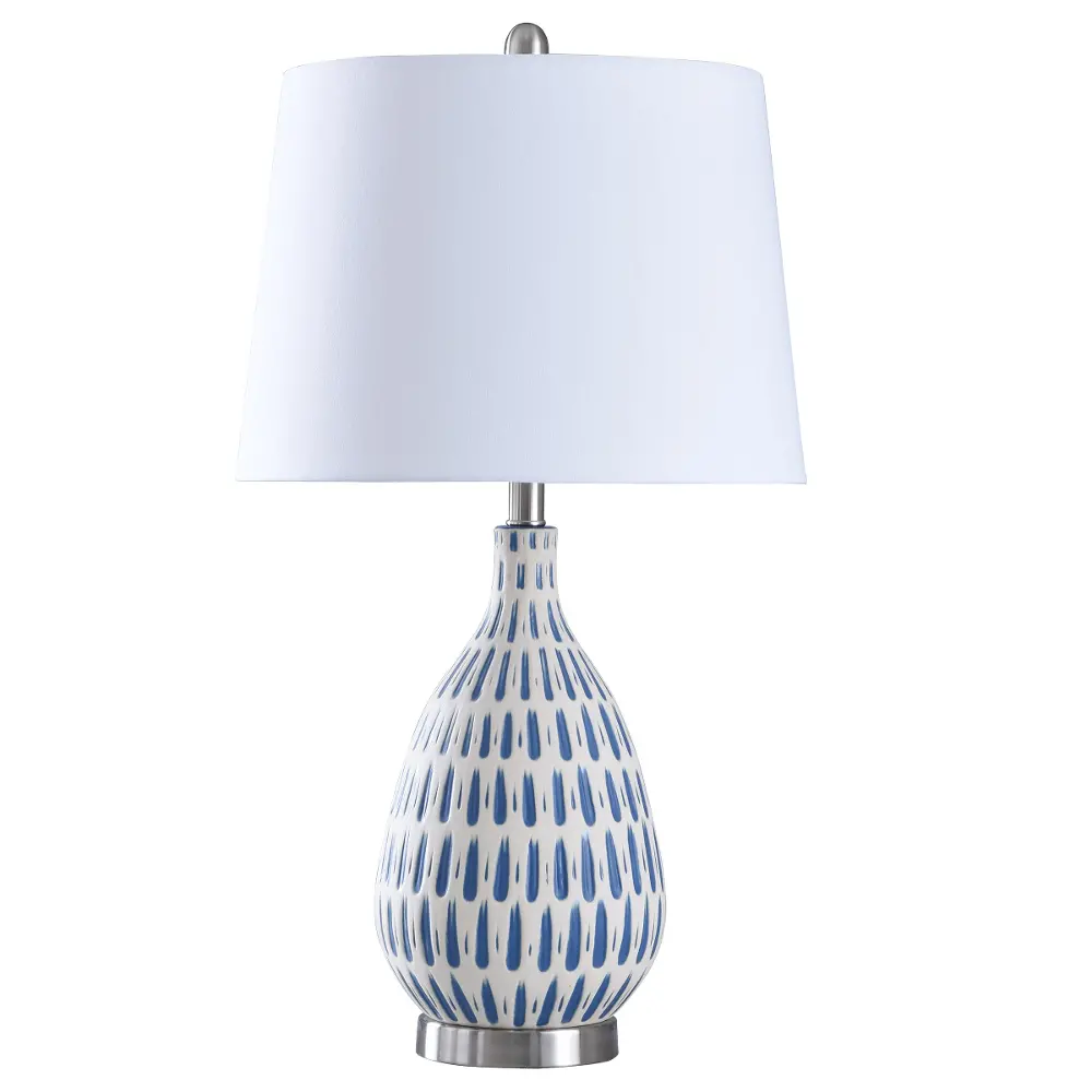 29  White and Cobalt Blue Ceramic Table Lamp-1