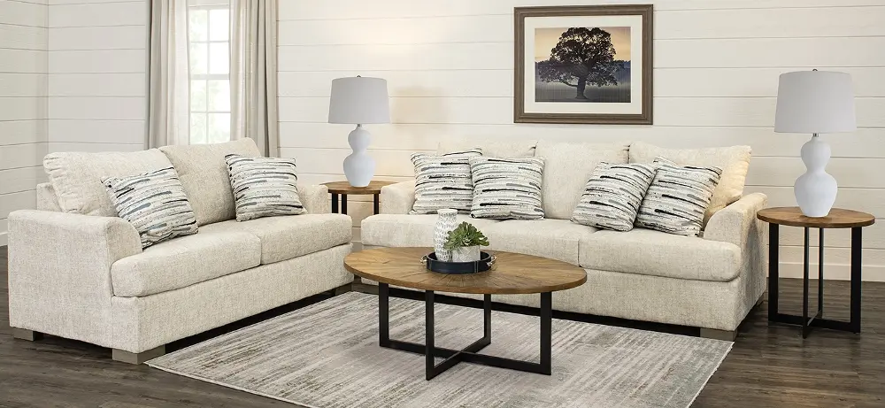 Villa Cream 7 Piece Living Room Set RC Willey