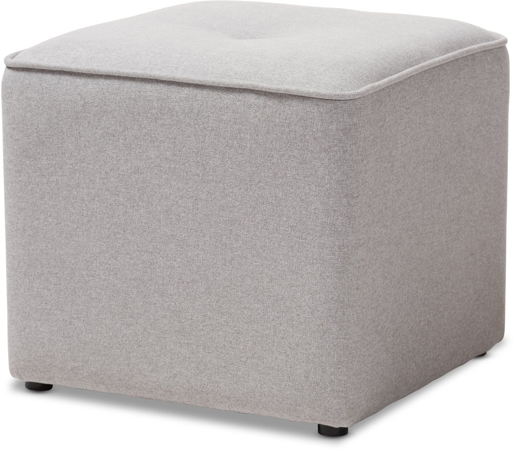 Corinne Light Gray Upholstered Ottoman