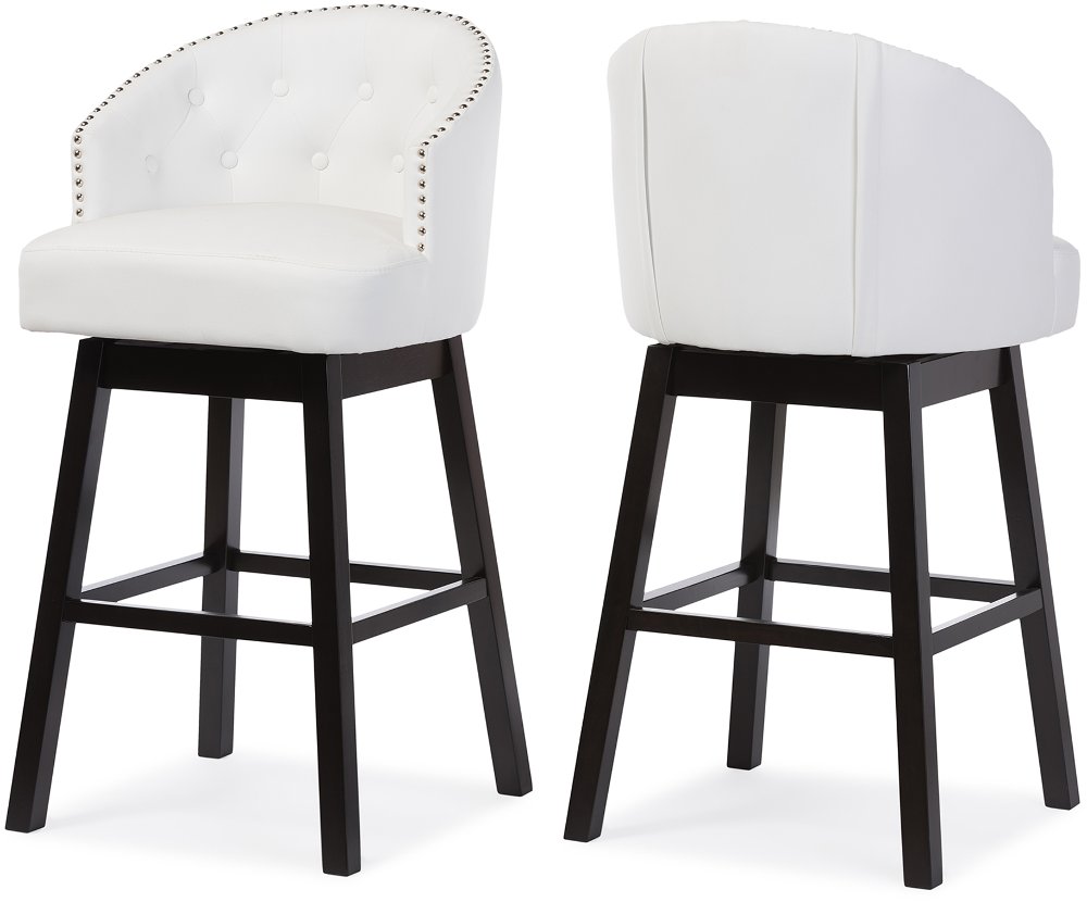 Avril White Swivel Bar Stool