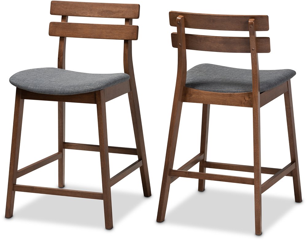 Larine Dark Gray Counter Height Stool (Set of 2)