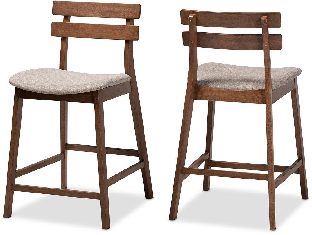 Larine Light Gray Counter Height Stool (Set of 2)