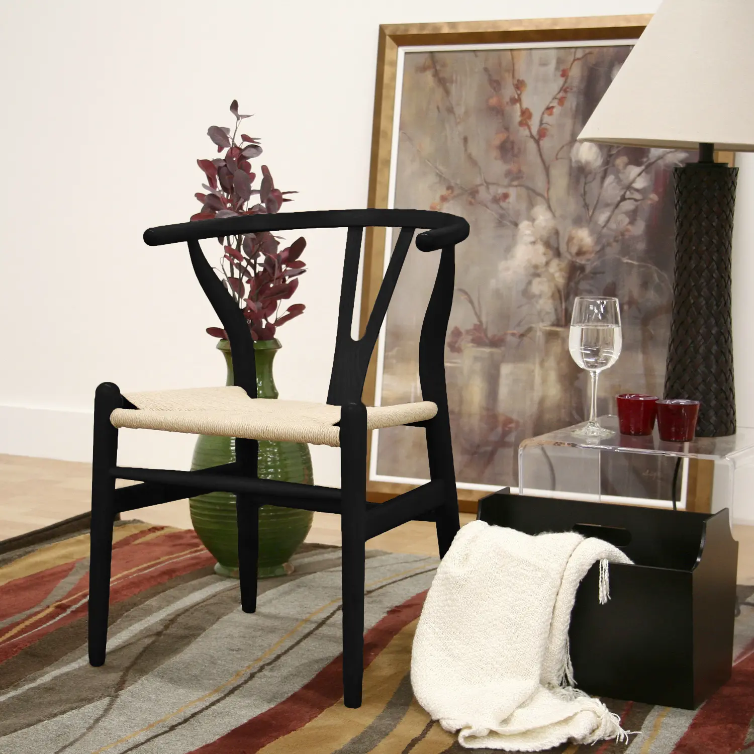 Wishbone Black Wood Chair, Set of 2