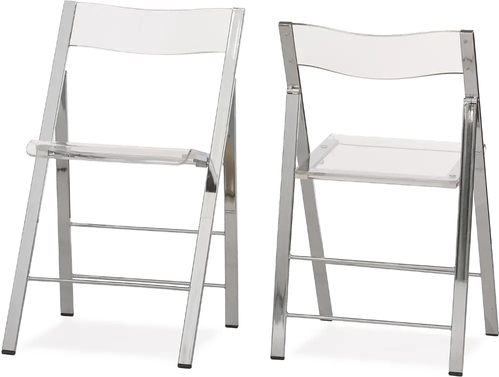 A-2074-RCW Acrylic Foldable Chair, Set of 2-1