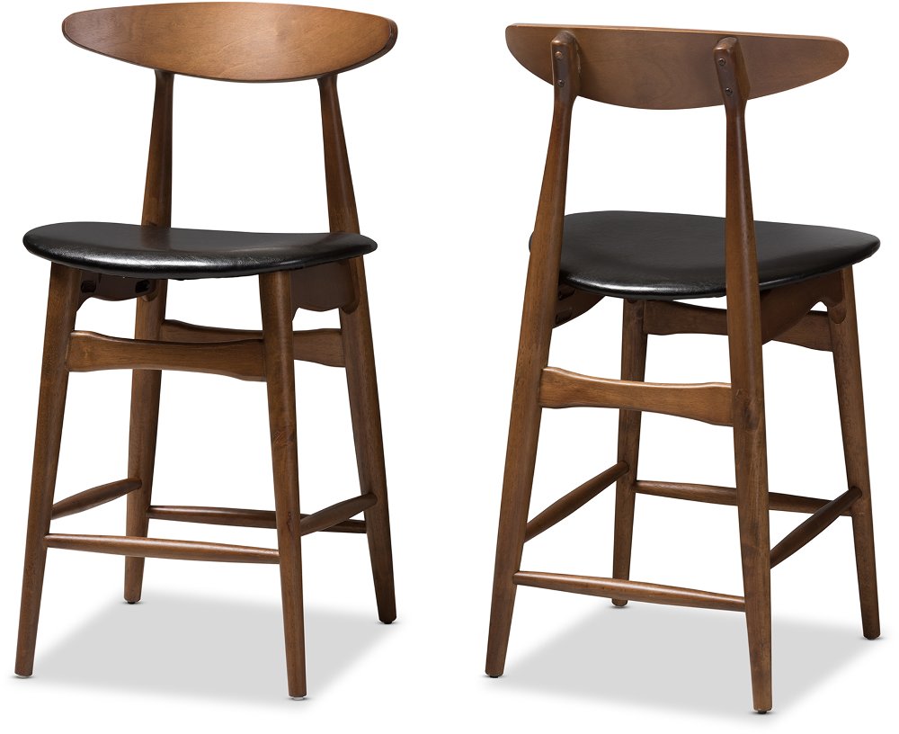 Flora Black Counter Height Stool (Set of 2)