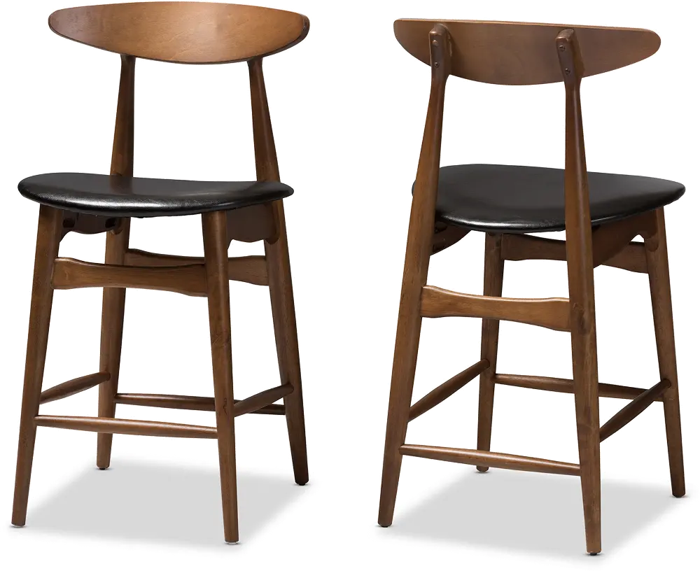 144-8073-RCW Flora Black Counter Height Stool (Set of 2)-1