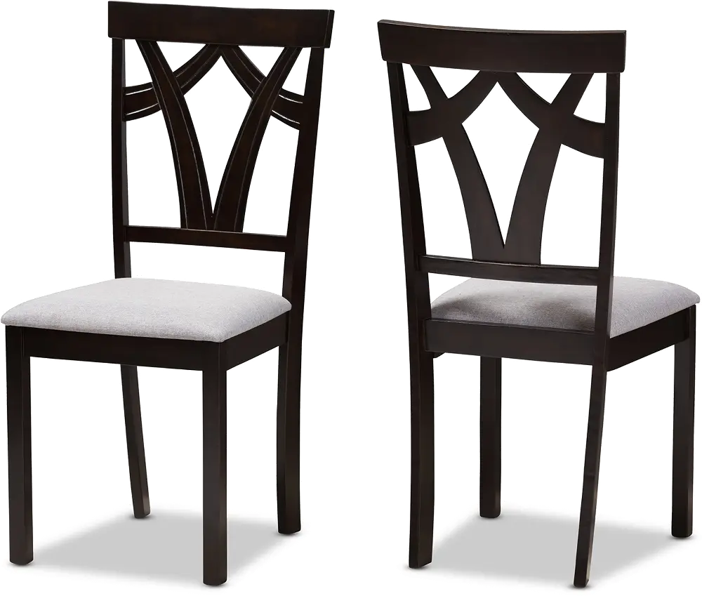 142-8028-RCW Sylvia Dark Brown Dining Room Chair (Set of 2)-1