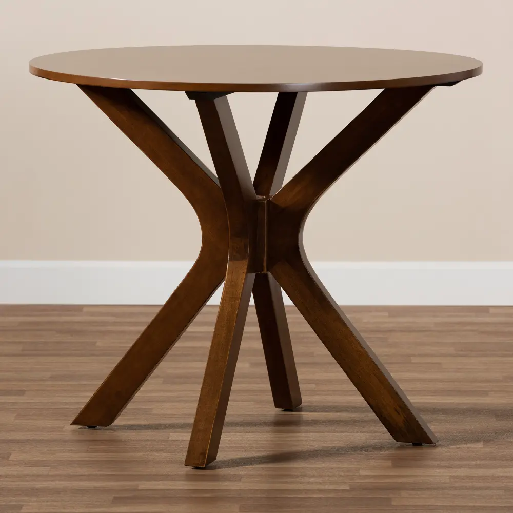 168-10891-RCW Baxton Studio Kenji Medium Brown Round Dining Room Table-1