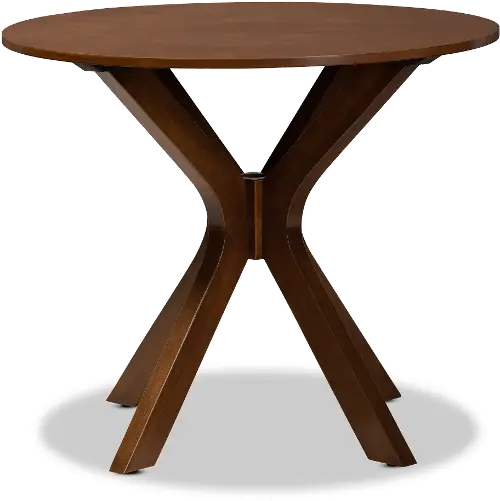 Baxton studio kenji modern and contemporary brown finished round wood deals dining table