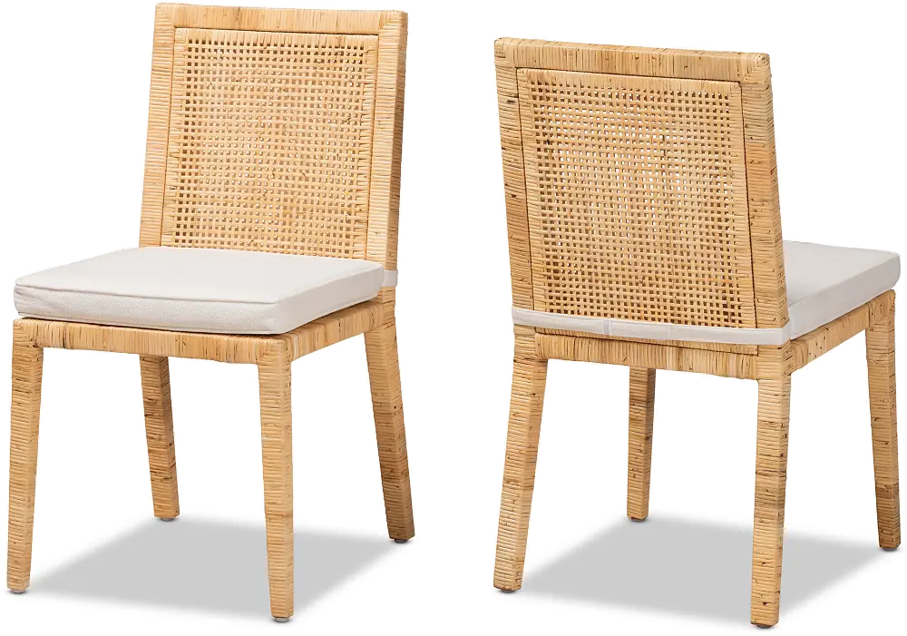185-11872-RCW Sofia Natural Wood and Rattan Dining Chair (Set of 2)-1