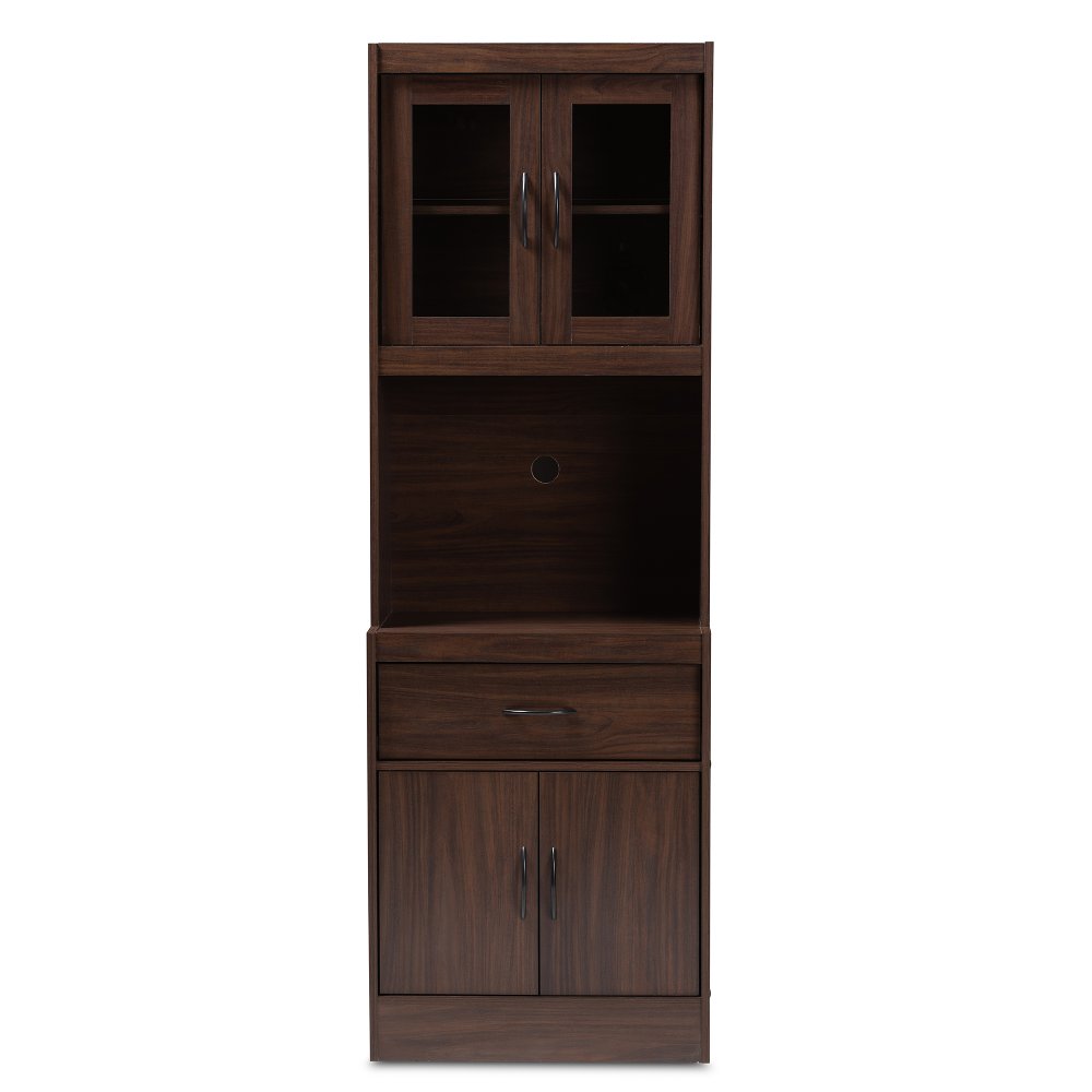 Laura Brown Kitchen Cabinet and Hutch