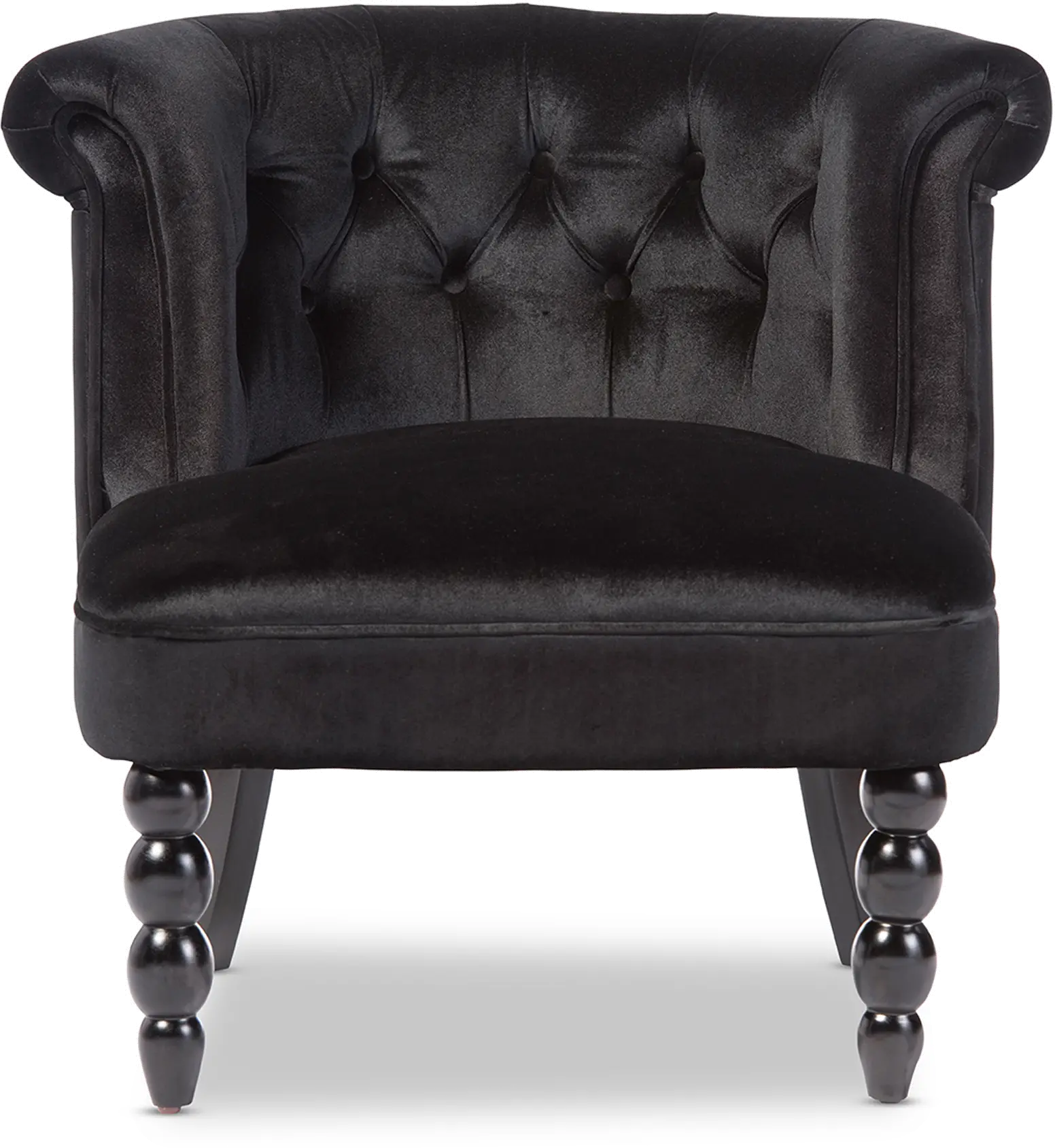 Flax Black Velvet Accent Chair