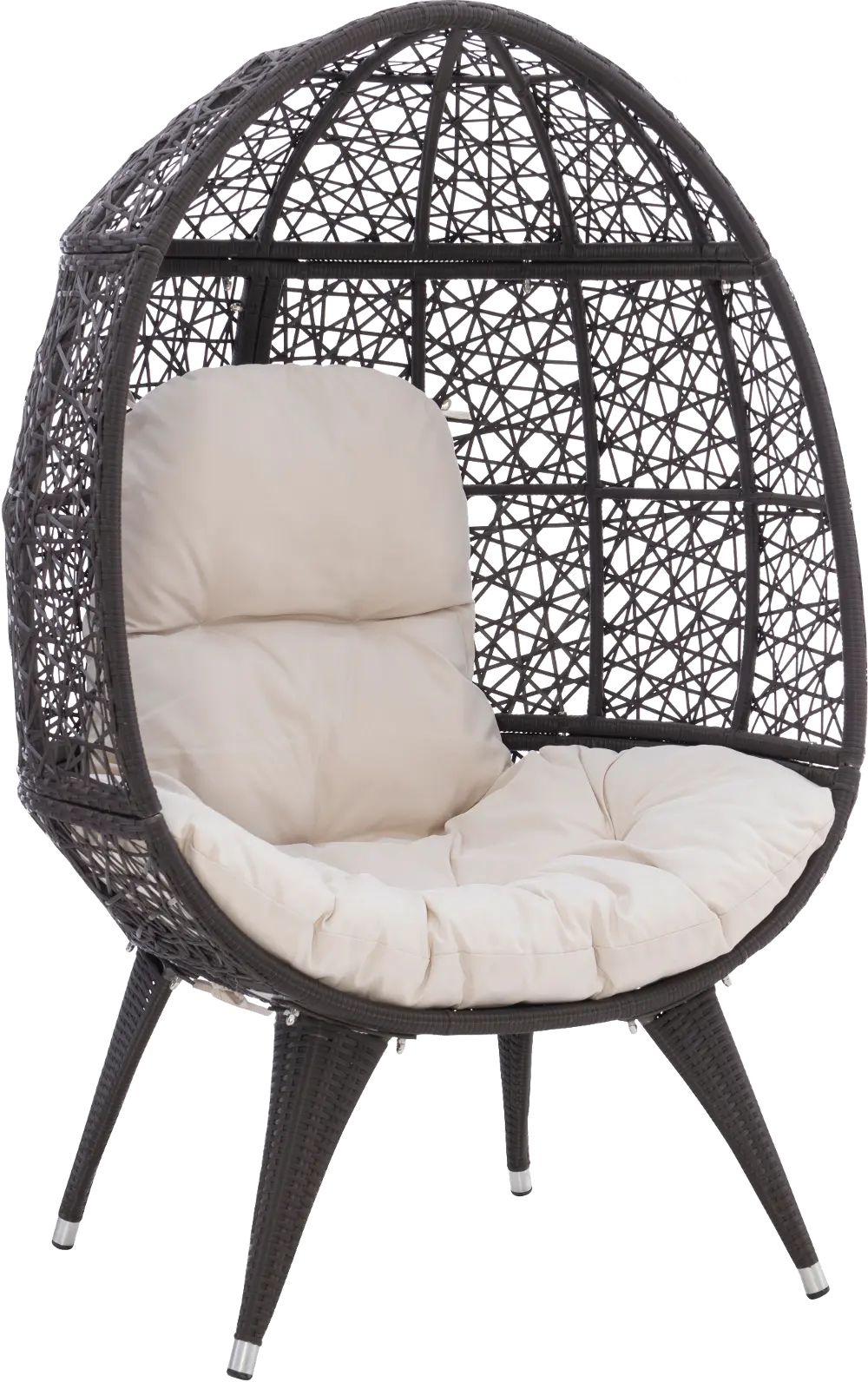 Ida Indoor/Outdoor Brown Wicker Egg Chair-1