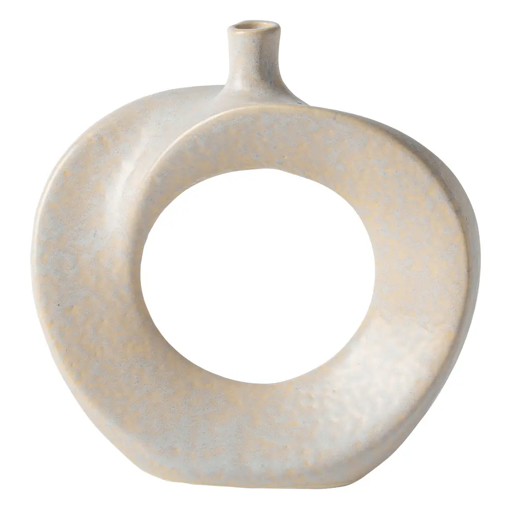 9.75  Cream and White Vase-1