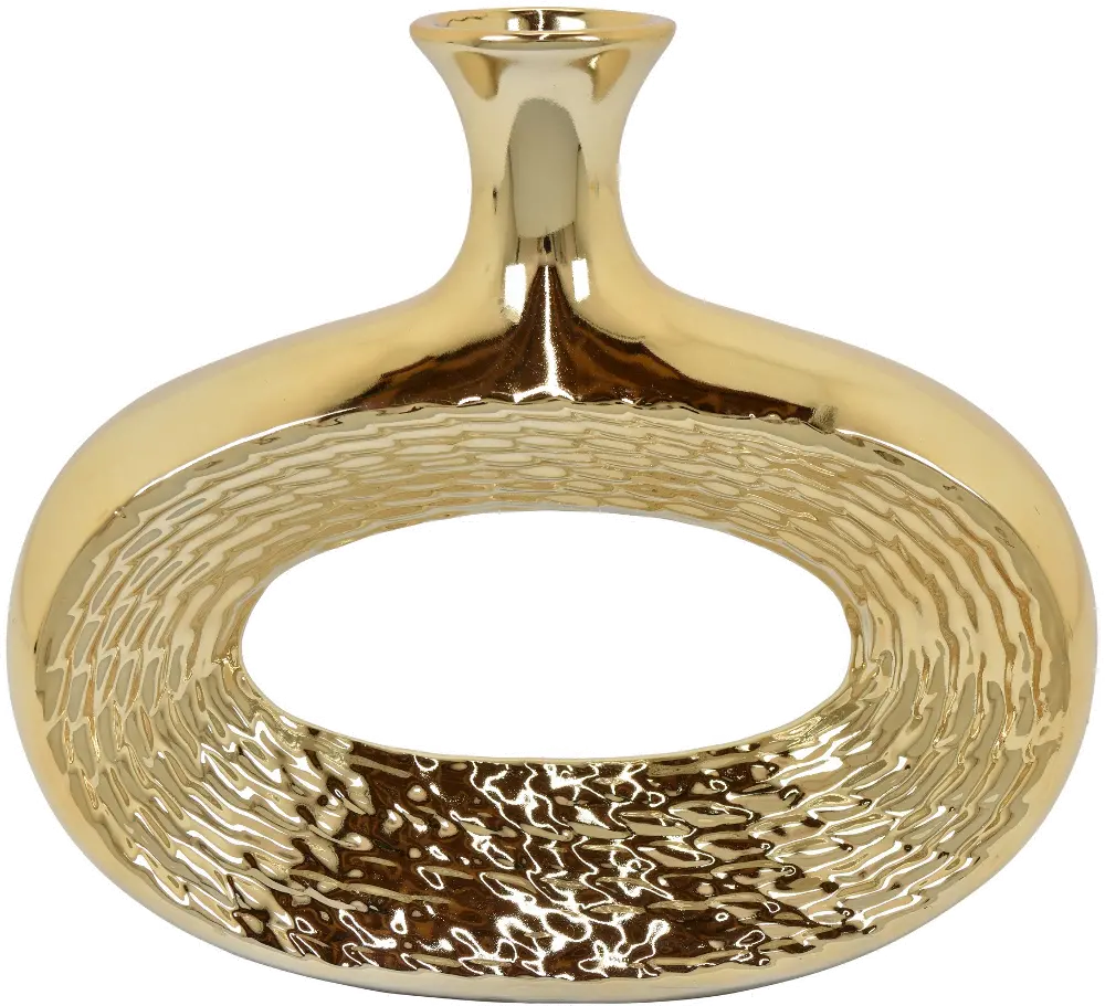 10.5  Gold Oval Vase-1