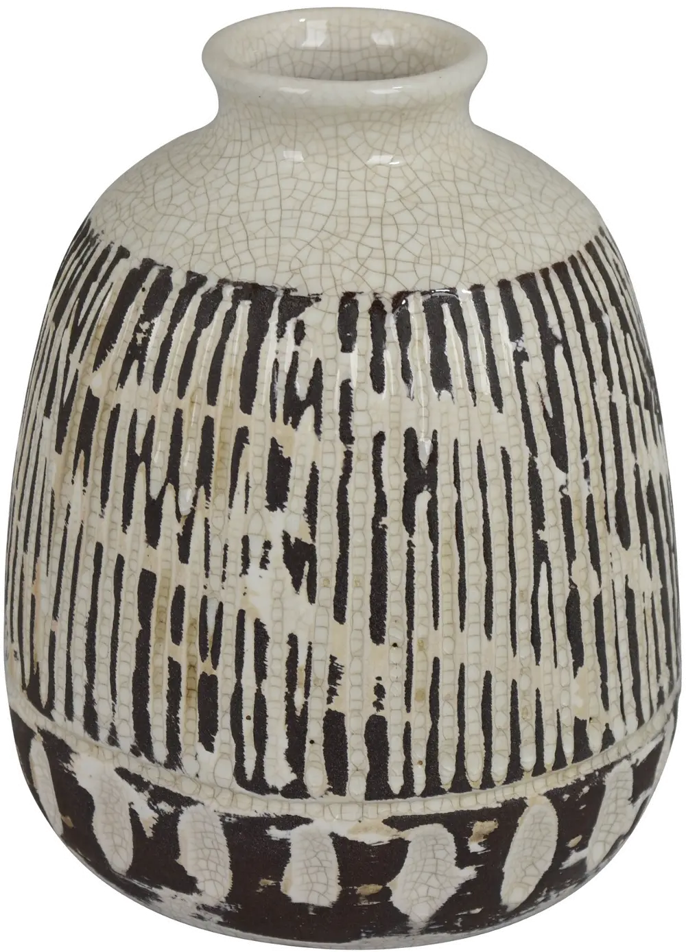 Cream and Brown Accent Vase-1