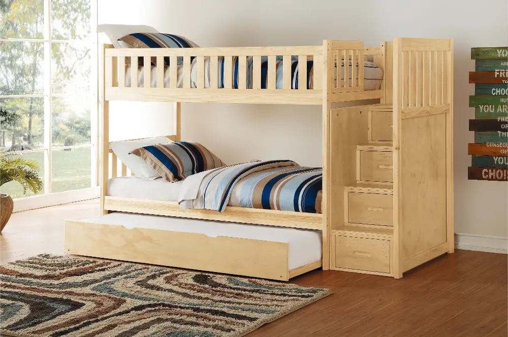 Britton Twin-over-Twin Bunk Bed with Storage Stairs-1