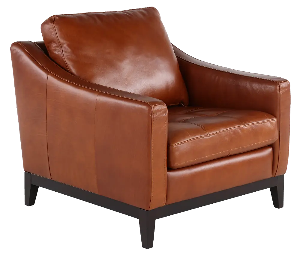De la Cruz Brown Leather Chair-1