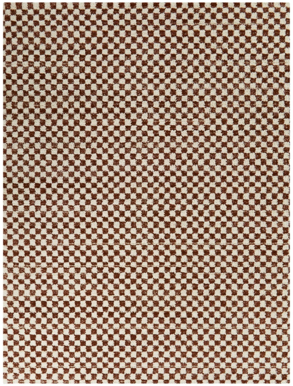 Mann 5 x 7 Checkered Orange Area Rug