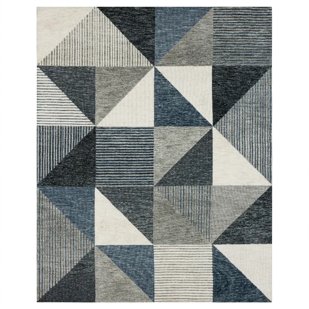 R1147-202/8X10-RUG Oblique 8 x 10 Geometric Blue Area Rug-1