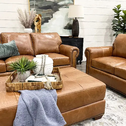 Tahoe Saddle Brown Leather Sofa Rc Willey