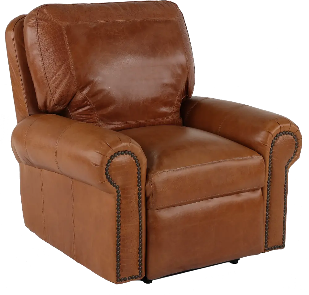 Tahoe Saddle Brown Leather Power Recliner-1