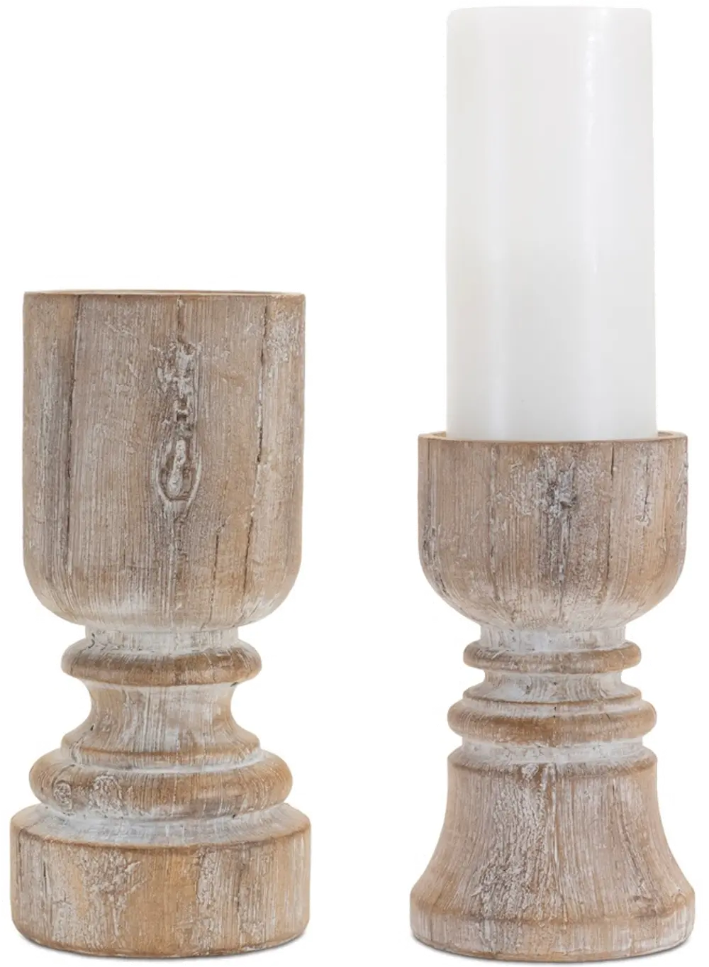 Large White Resin Candleholder-1