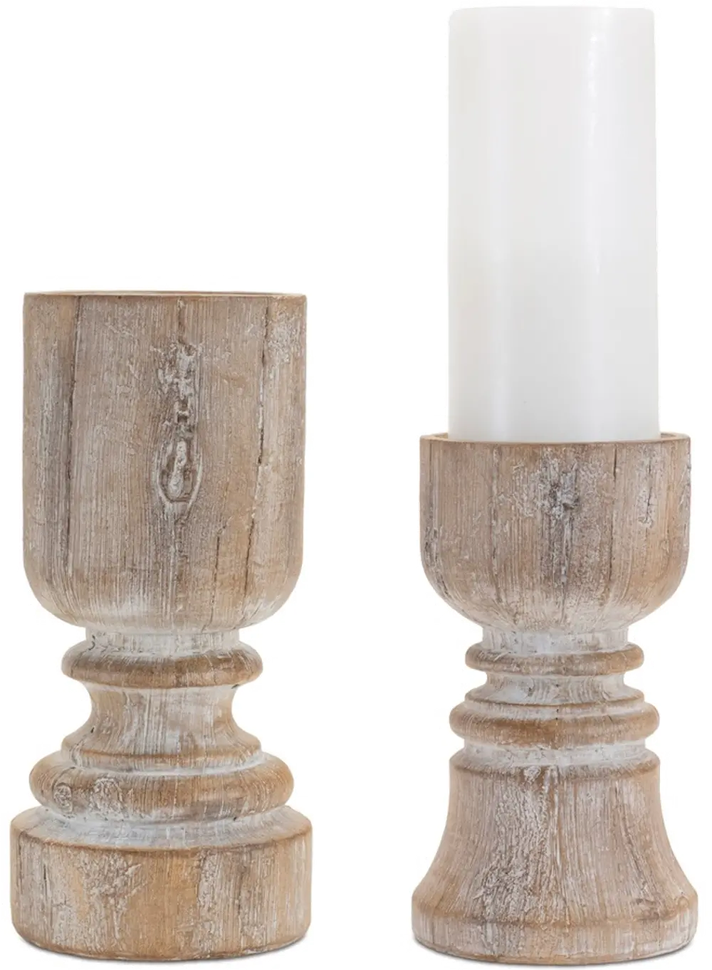 Small White Resin Candleholder-1
