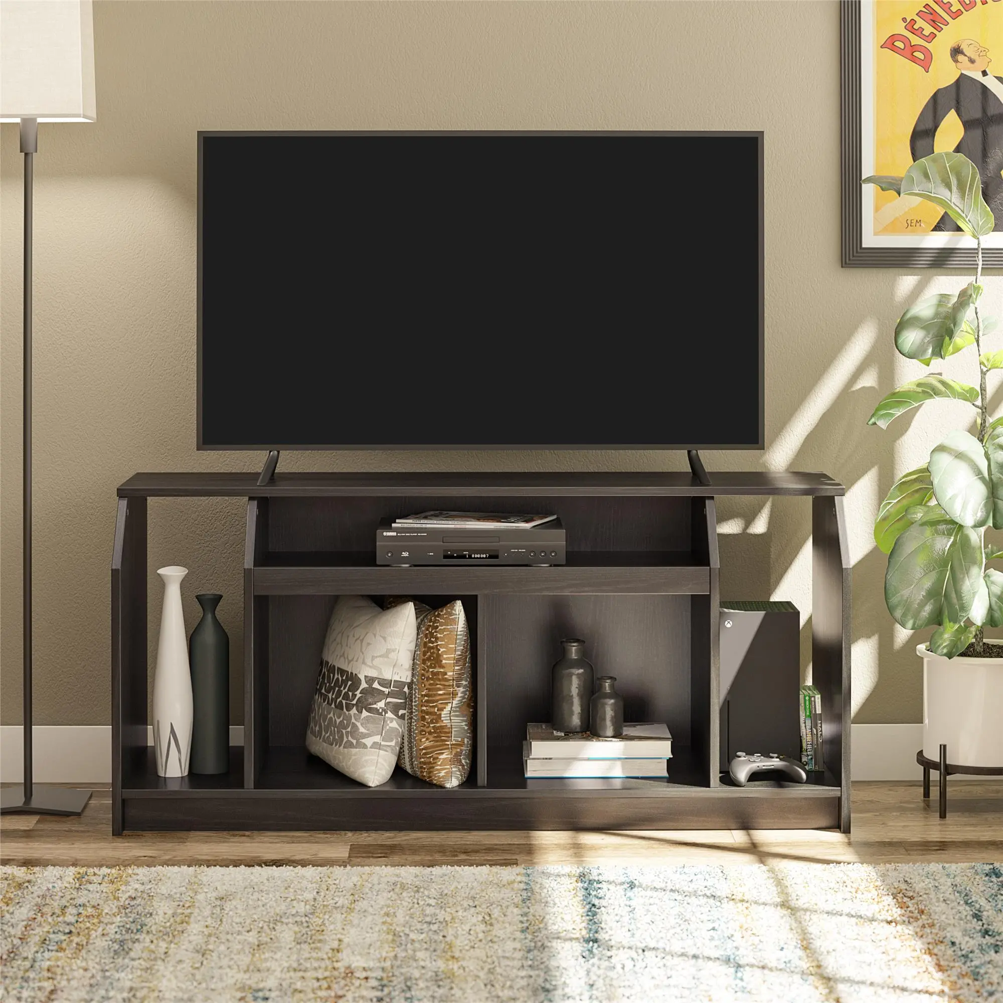 8149335COM The Loft 47 Black Oak TV Stand sku 8149335COM