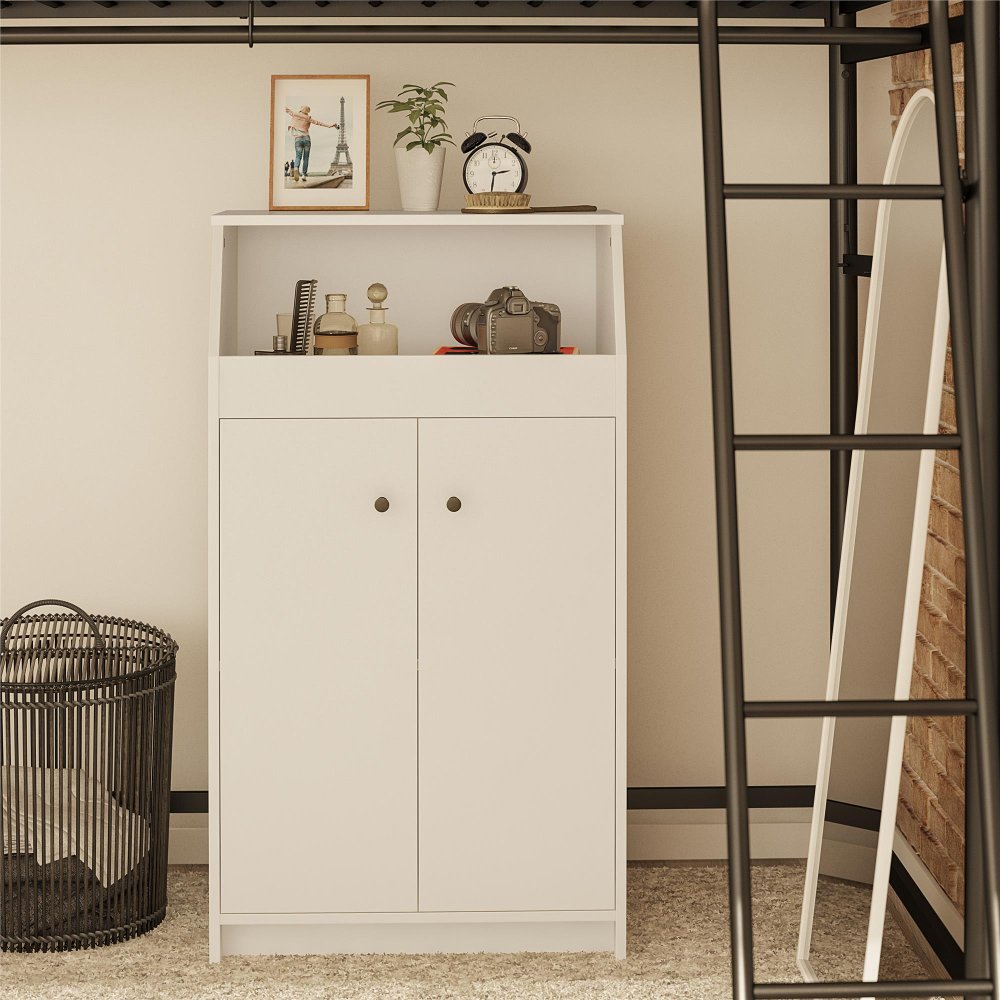 The Loft White 2-Door Storage Tower