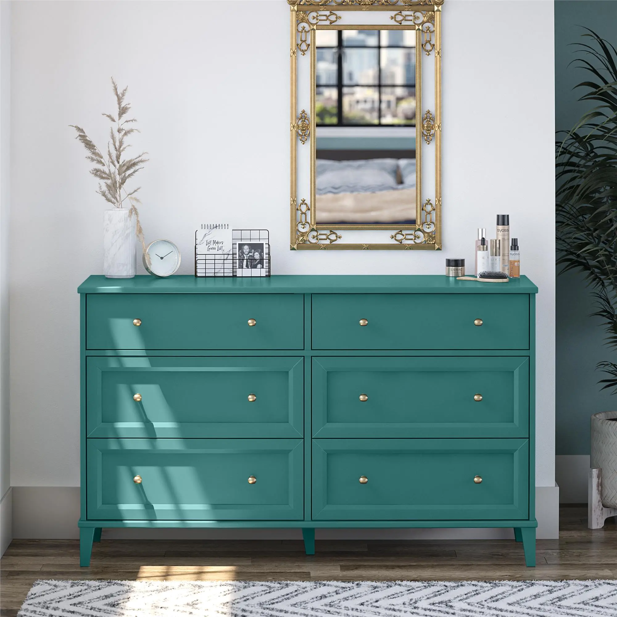 Monticello Emerald Green 6-Drawer Dresser