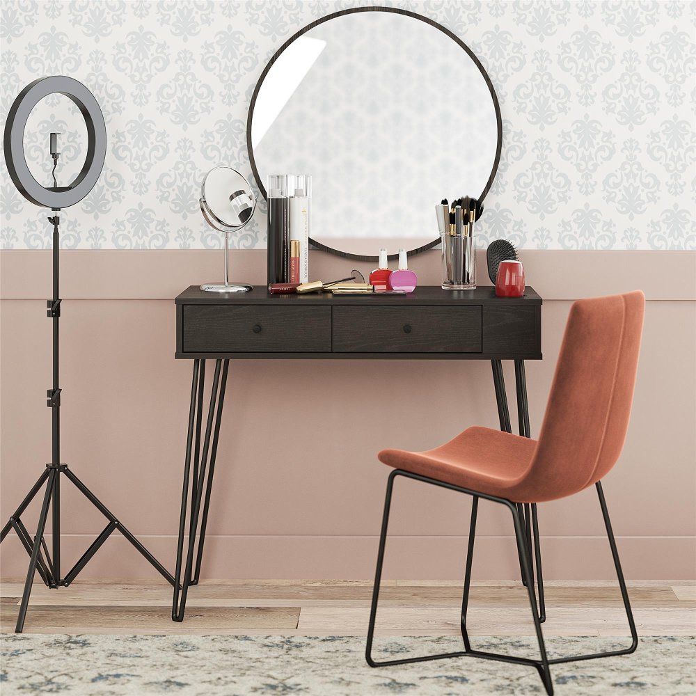 Kimberly Black Vanity with Drawers