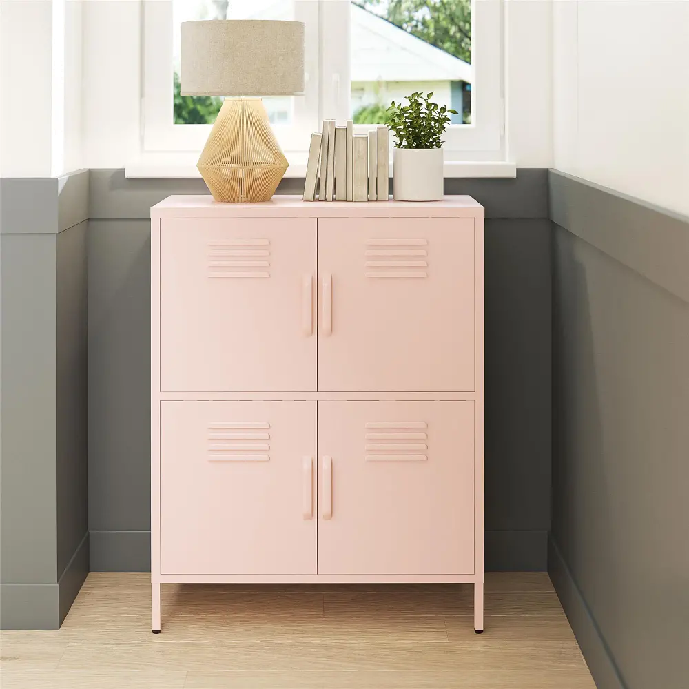 Mission Pale Pink 4-Door Locker Storage Cabinet-1