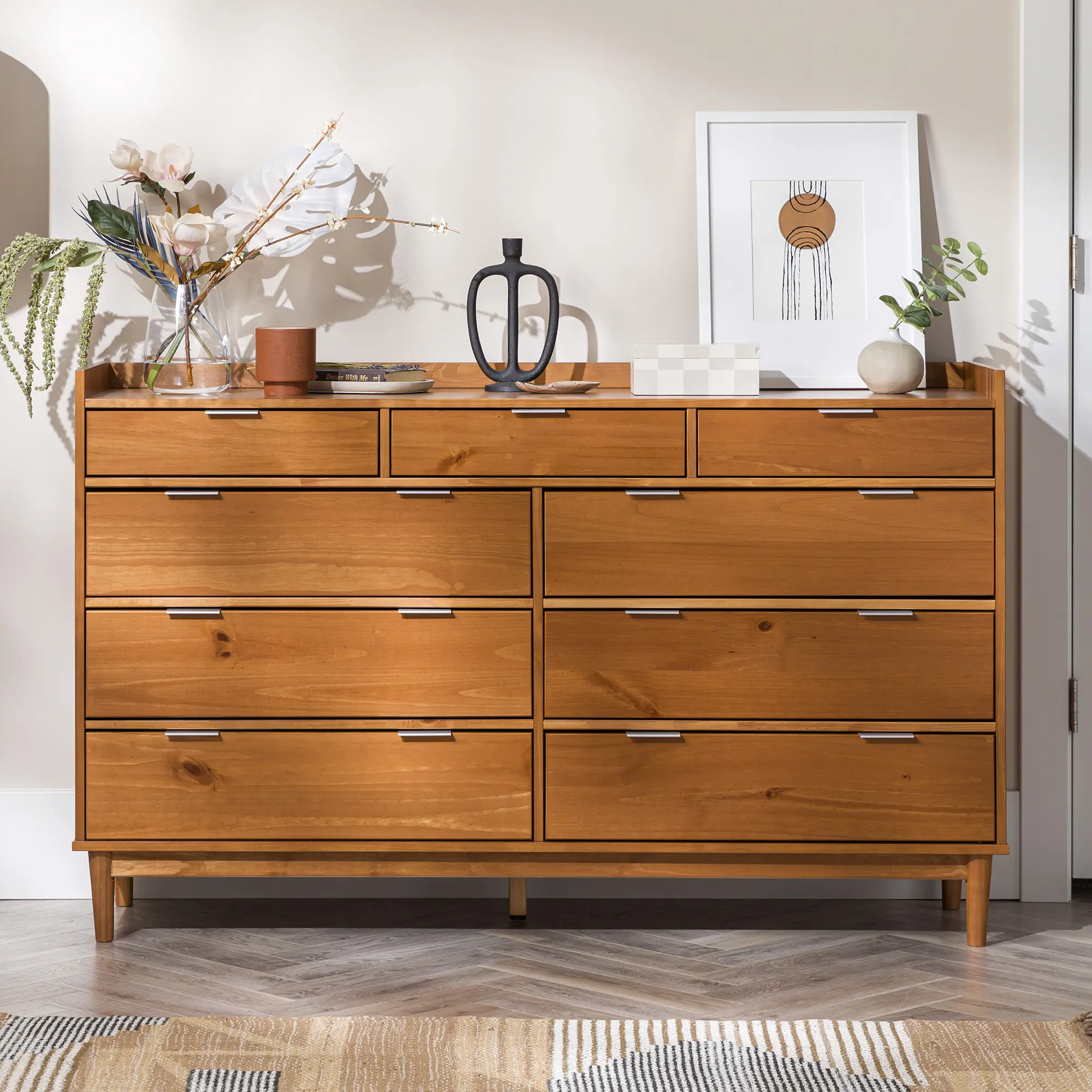 Lee Caramel Mid Century Dresser