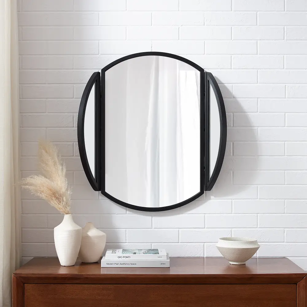 DTTA6JBL Dottie Round Wall Mirror with Hinging Sides-1