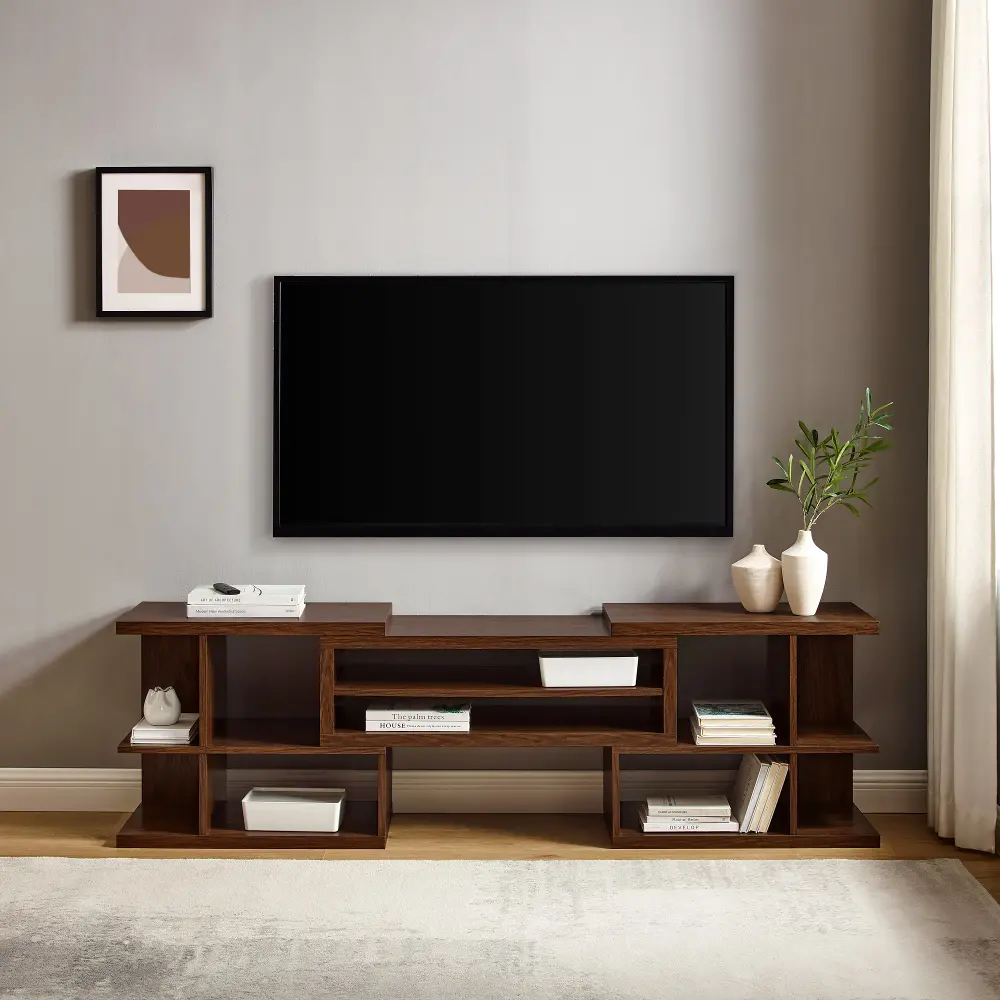 MORM1FDW Morocco Dark Walnut Adjustable TV Stand-1