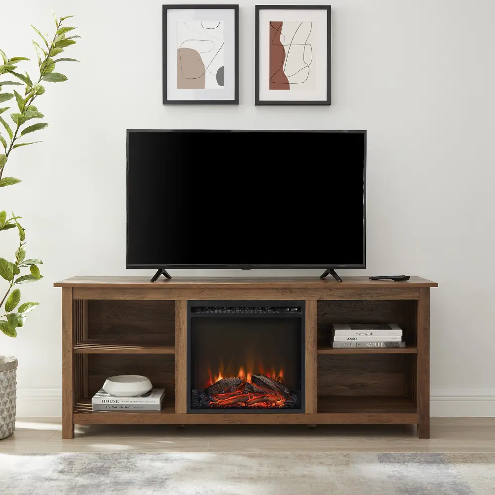 MSF58FCRO Mission Rustic Oak 58  Fireplace TV Stand-1